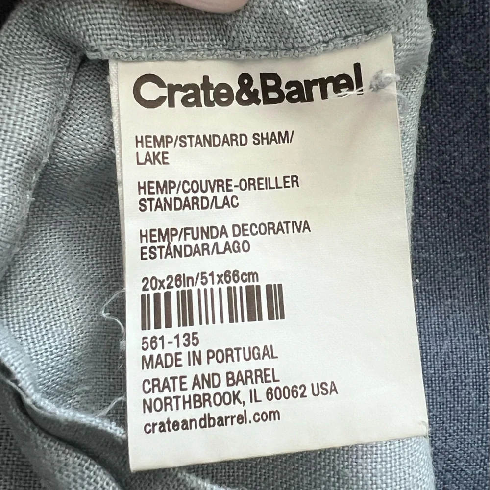 Crate&Barrel Lindstrom Nightfall Navy Blue Duvet Cover and Hemp shams